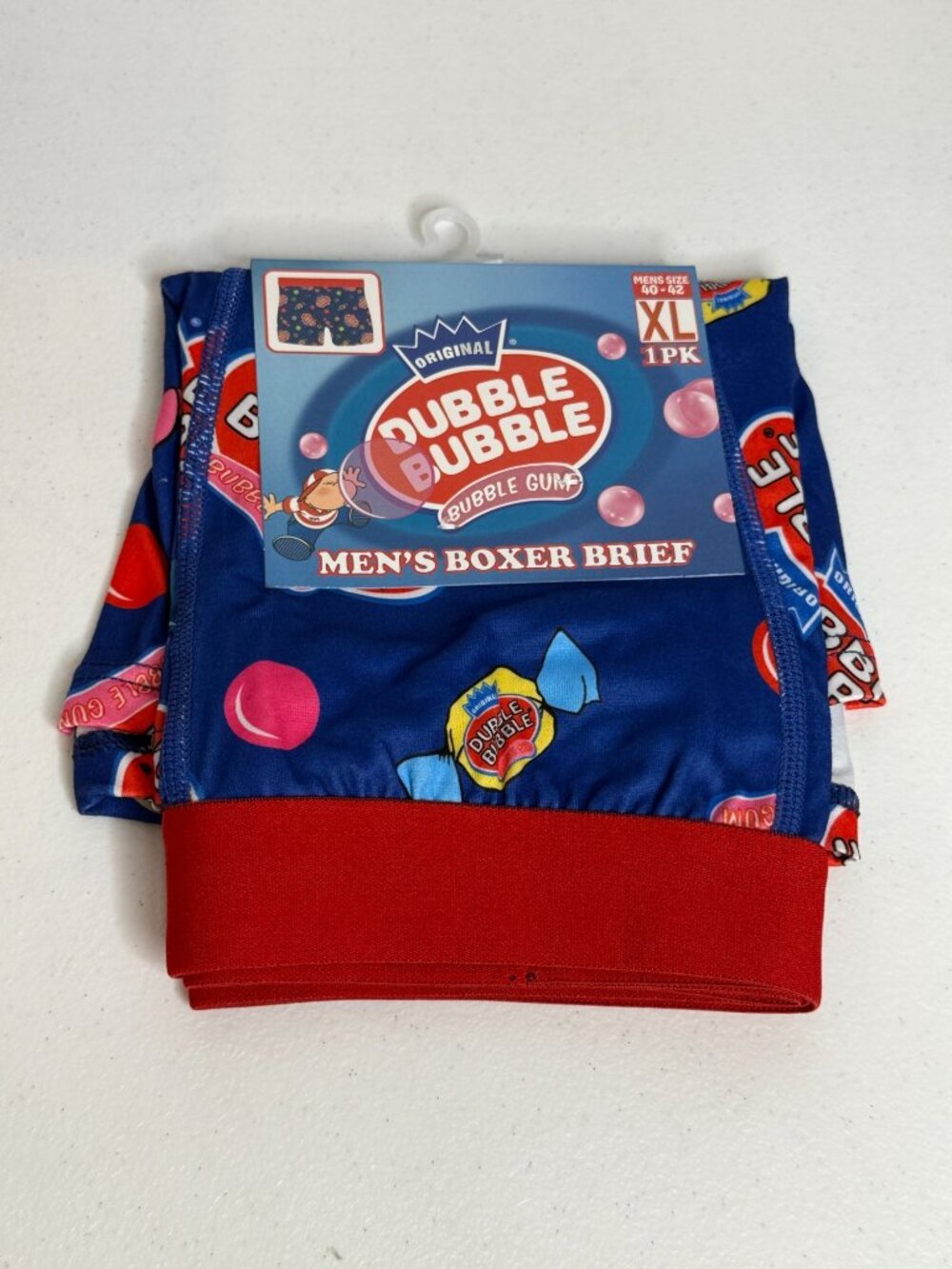 Dubble Bubble Boxer Briefs Mens XL 40-42 Bubble Gum Print